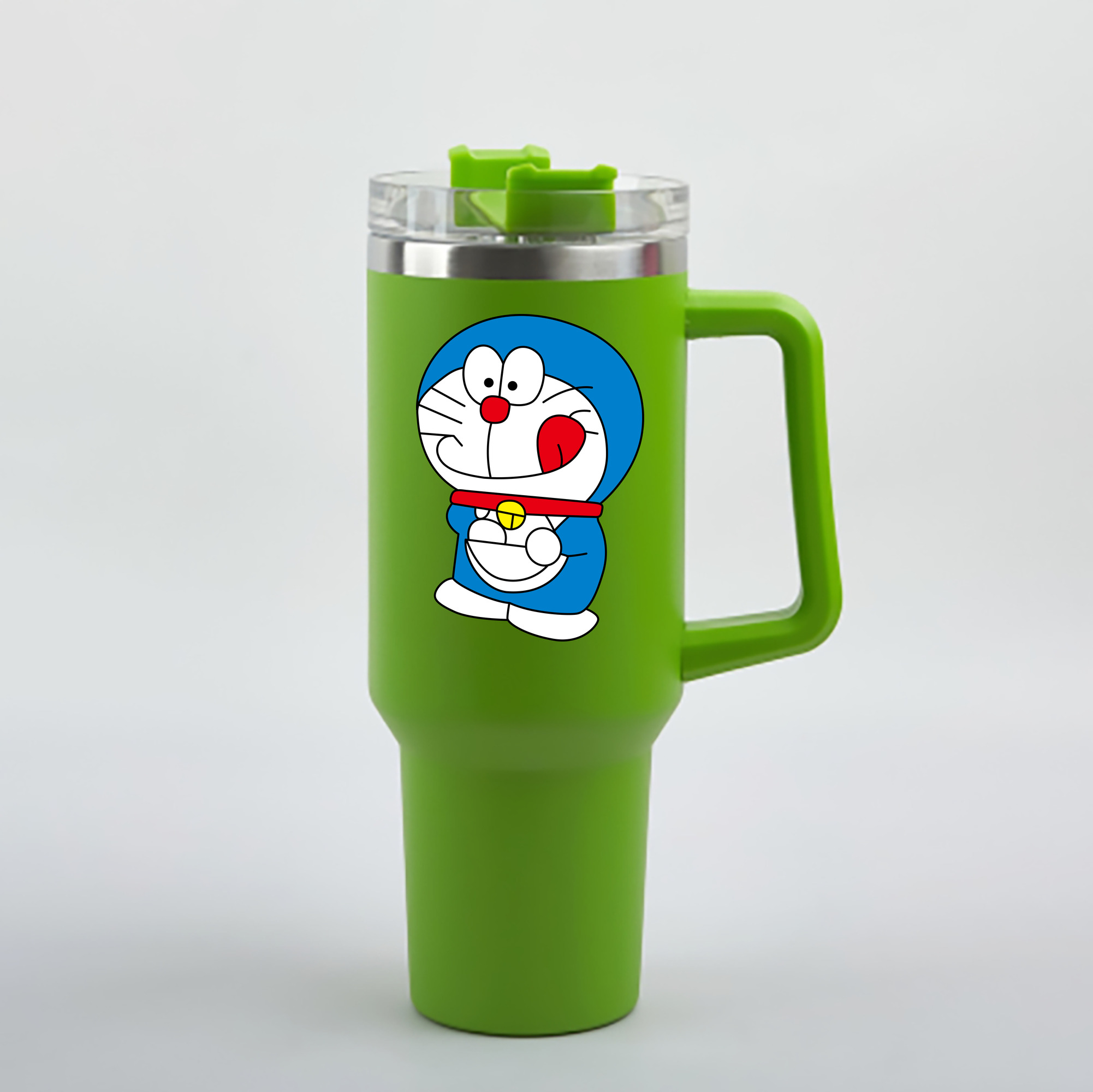 （画像用） ドラえもん Doraemon 1200mL車用タンブラー - クリスタルステッカー（プラスチックストロー付き）